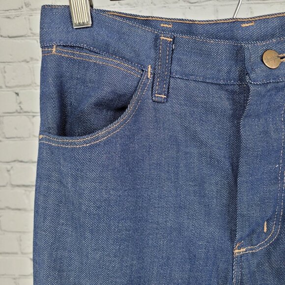 VTG Wrangler Blue Denim Western Cowboy Medium Wash Bootcut Jeans Size 28x34 - Picture 9 of 12